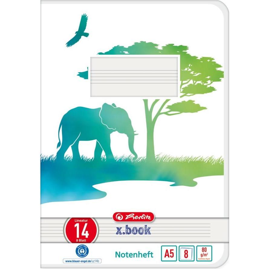 Herlitz, Heft + Block, GREENline Notizbuch 8 Blätter (A5, Blanko, Weicher Einband)