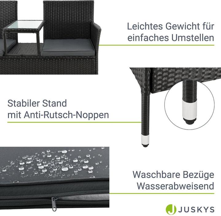 Produktbild Juskys Polyrattan Gartenmöbel Sitzgruppe Monaco