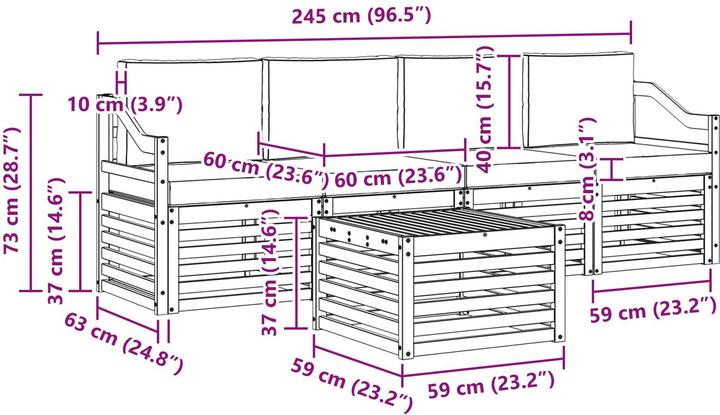 Produktbild vidaXL Outdoor-Sofa