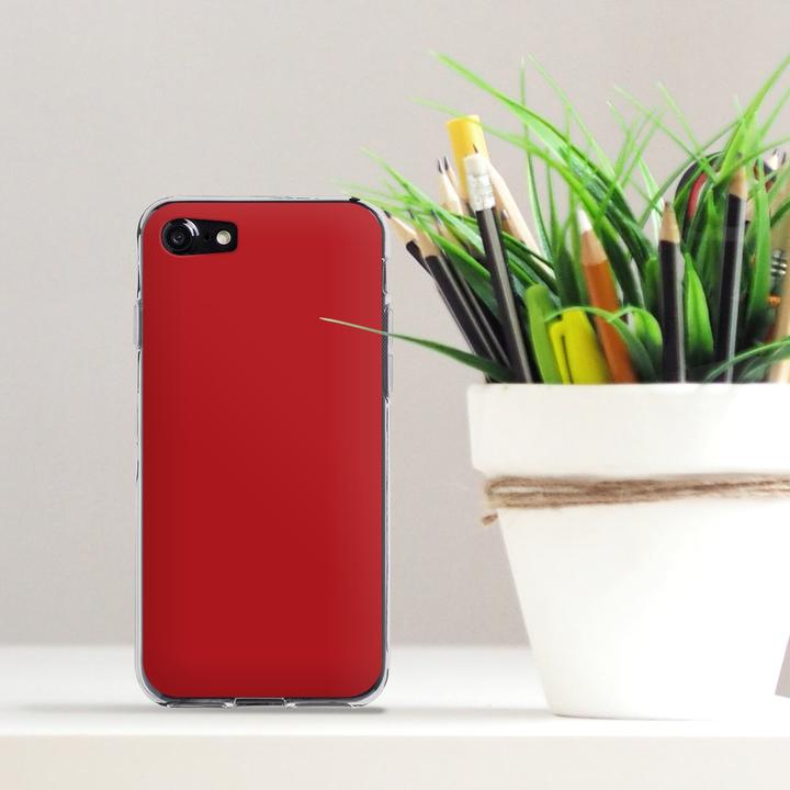 Produktbild DeinDesign Silikon Hülle für Apple iPhone 7 Handyhülle Case Smartphone Schutzhülle Farbe Rot einfarbig (Apple iPhone 7)