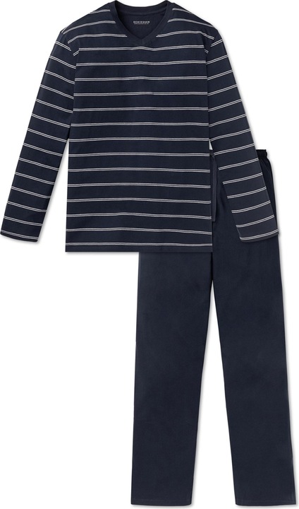 Produktbild Schiesser langer Pyjama Schlafanzug natürlich 100% Baumwolle | auch Übergrössen (4XL)