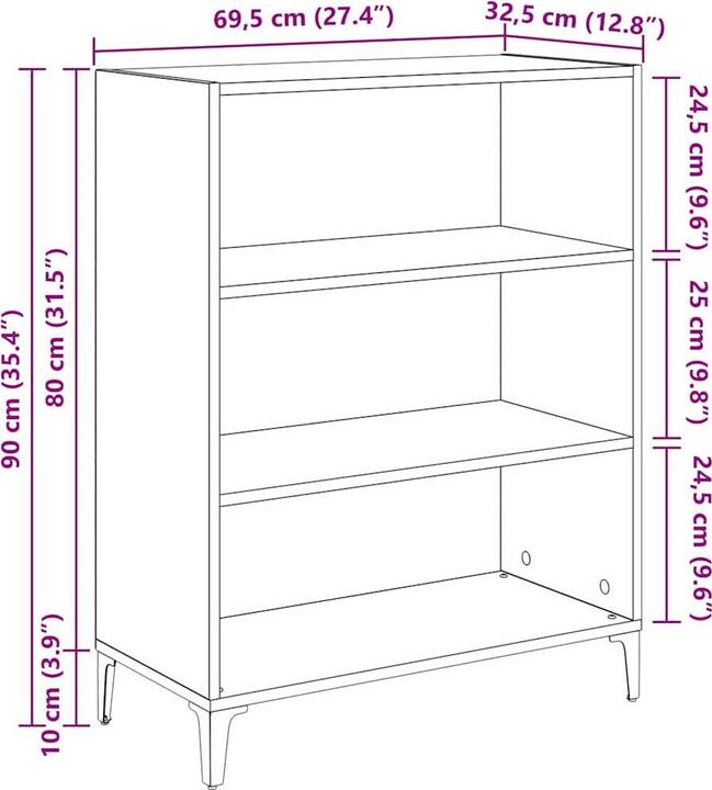 Image du produit vidaXL Sideboard (34 x 34 x 90 cm)