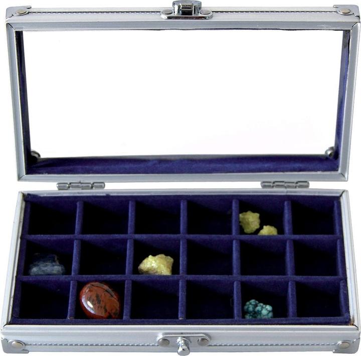 Safe Alu Vitrine mit 18 Fächer (115 x 40 x 195 cm)