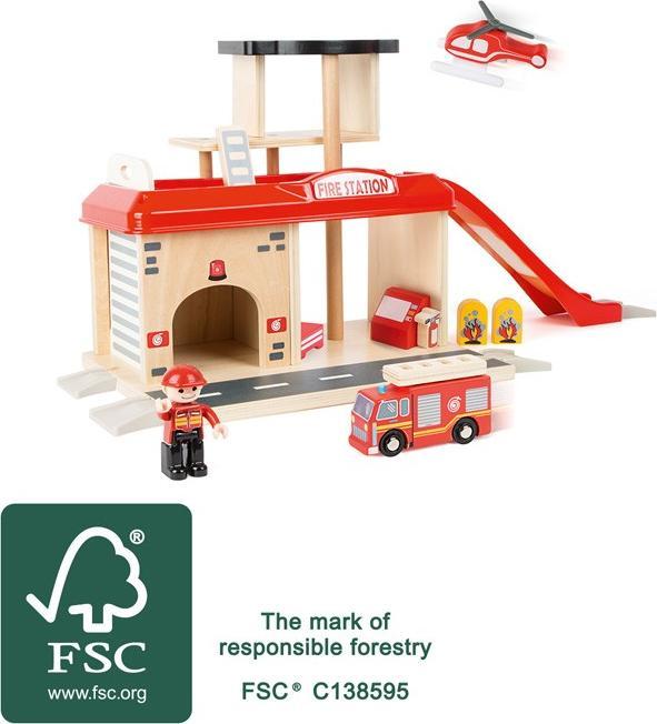 Actual product image small foot Fire station with accessories