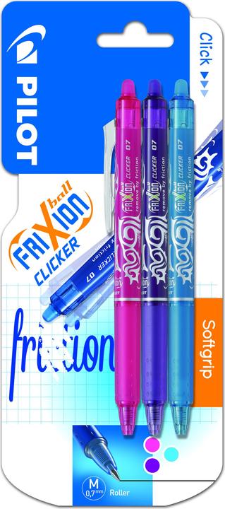 Immagine prodotto Pilot - FriXion Clicker 0.7 – (Pack of 3) (Viola, Blu, Rosso, 3 x)