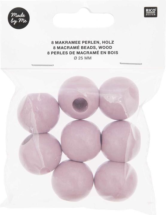 Actual product image Rico Design Wooden beads macramé old pink, 8 pieces