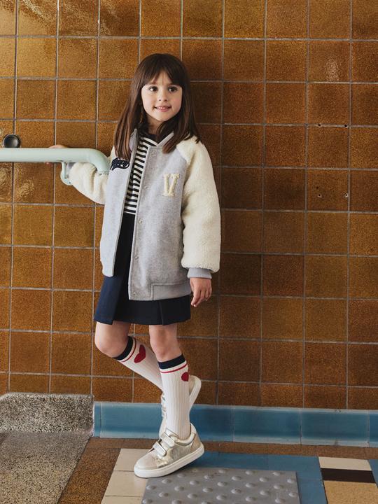 Actual product image Vertbaudet Mädchen Bomberjacke mit Ärmeln aus Teddyfleece und Recycling-Wattierung (110)