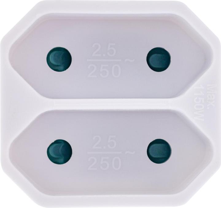 Image du produit InLine Adaptateur de prise, CEE7/17 à 2x Eurobuches, avec protection renforcée contre les contacts (CEE 7/16, 2 x)