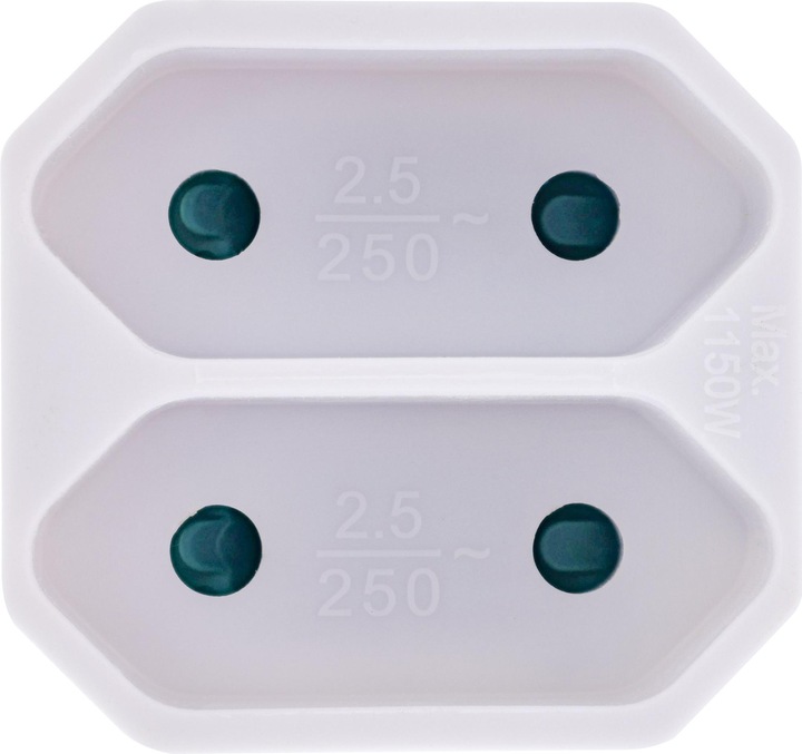 Produktbild InLine Steckdosenadapter, CEE7/17 an 2x Eurobuchse, mit erhöhtem Berührungsschutz, weiss (CEE 7/16, 2 x)