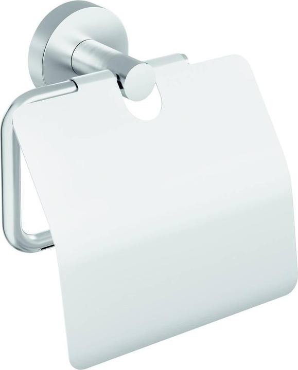 Productafbeelding tesa MOON Toiletrolhouder met deksel, verchroomd - Toiletrolhouder voor wandmontage zonder boren