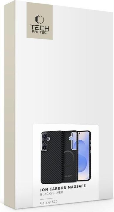 Produktbild Tech-Protect Ion Carbon MagSafe Case für Samsung Galaxy S25 - Schwarz (Samsung Galaxy S25)