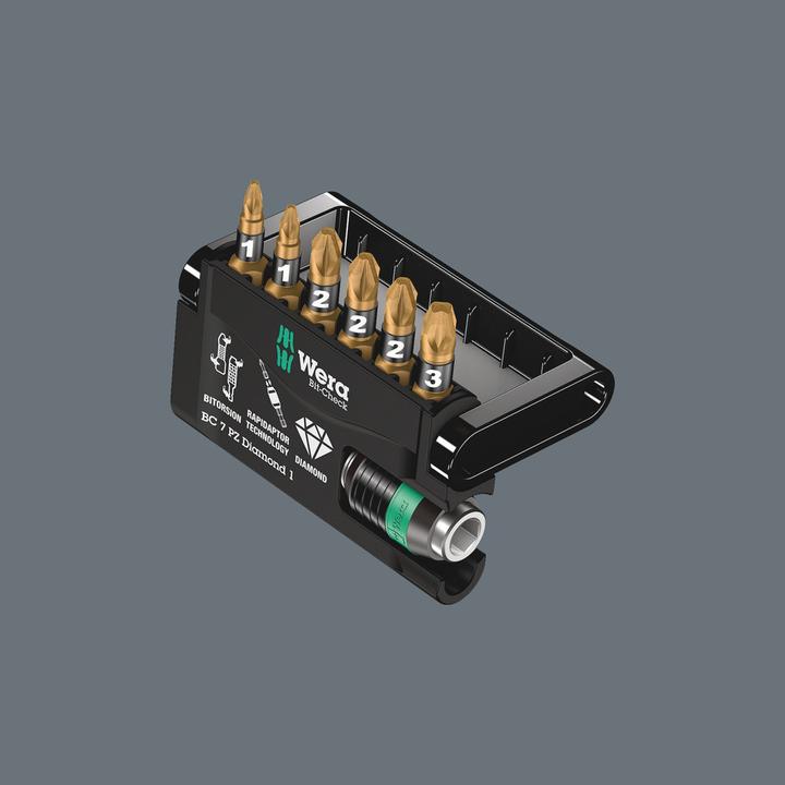 Image du produit Wera Bit-Check 7 PZ Diamond 1 (Cruciforme Pozidriv PZ)