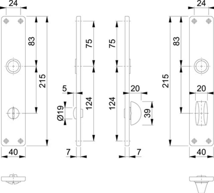 Productafbeelding Hoppe Langstelplaat 202SP F4 / bronskleurig F4 SK/OL 78 mm (Deurplaat set)