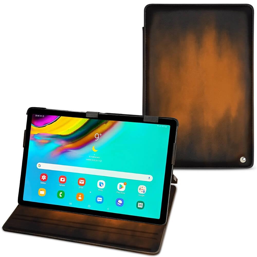 Noreve Lederschutzhülle horizontal (Galaxy Tab S5e), Tablet Hülle, Braun