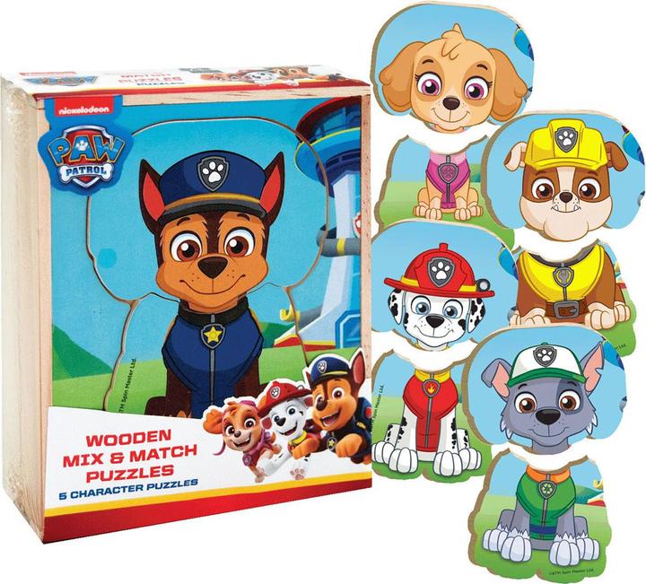 Image du produit Paw Patrol Puzzle en bois - Mix & Match (10 pièces)