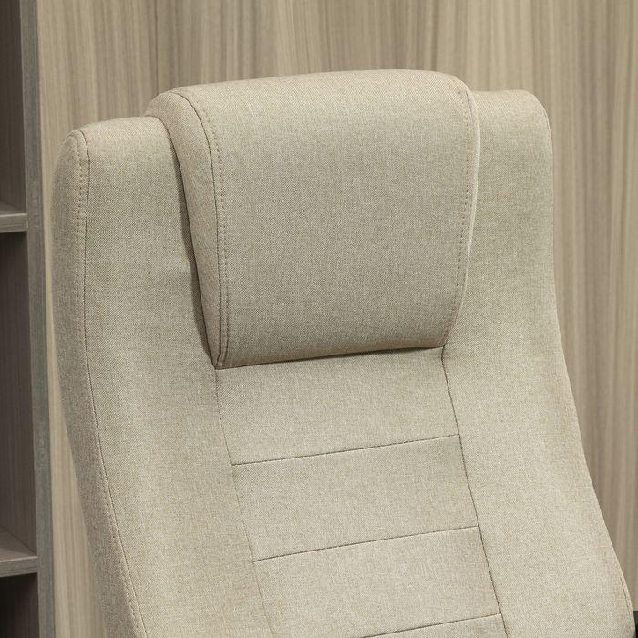 Produktbild Swisshandel24 Bürostuhl in Leinenoptik, höhenverstellbar, Wippfunktion, 5 Rollen, Beige (46 - 55 cm)