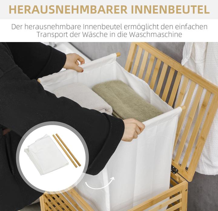 Actual product image Homcom Laundry basket with removable laundry bag (55 l)