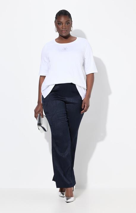 Actual product image Ulla Popken Textured Wide-Leg Pull-On Pants (52)