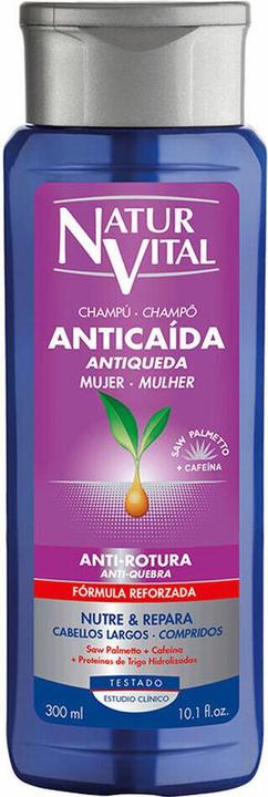 Image du produit NaturVital Shampooing anti-chute pour cheveux longs avec Saw Palmetto, Ginseng et Caféine 300ml (300 ml, Shampoing liquide)