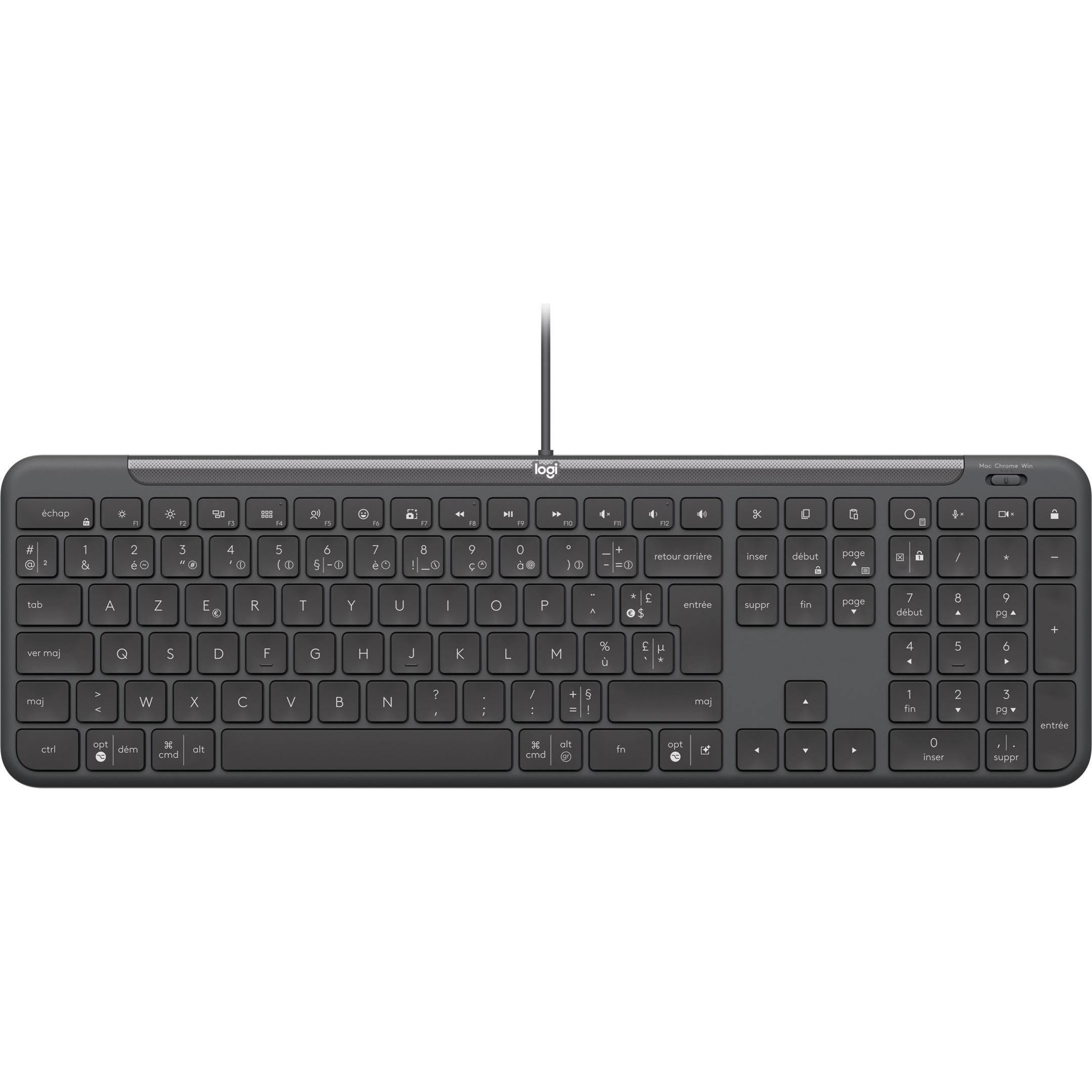 Logitech Wired Kb K620 For Business (Francese, Cablato), Tastiera, Grigio
