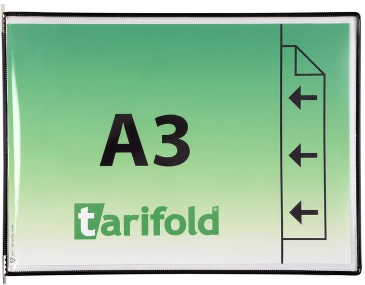 Immagine prodotto Tarifold 10 cartellette con 5 linguette a clip DIN A3 orizzontale nero, apertura laterale