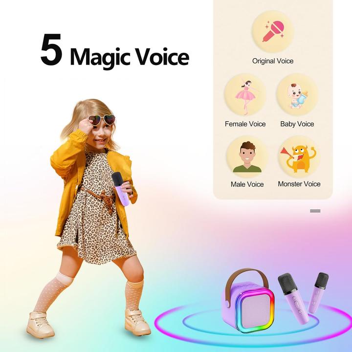 Immagine prodotto Cuteeee Karaoke-Maschine für Kinder mit 2 Mikrofonen