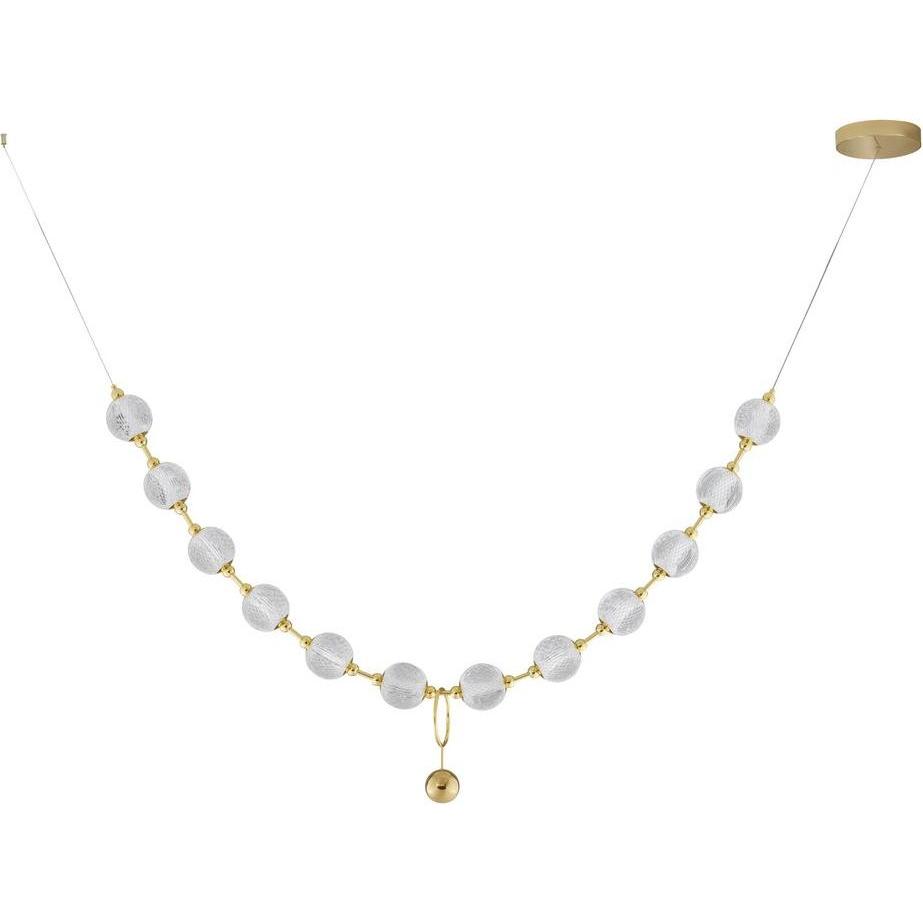 Nova Luce, Pendelleuchte, BRILLANTE LED Pendelleuchte Gold 49W Neutralweiss 185x10x200cm dimmbar 9695200