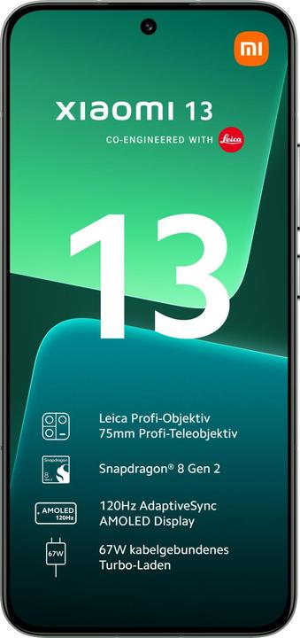 Produktbild Xiaomi 13 (256 GB, Flora Green, 6.36", Dual SIM, 5G)