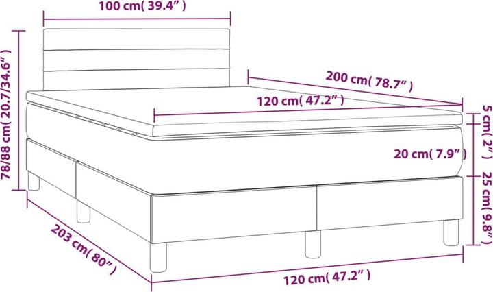 Produktbild vidaXL Boxspringbett (120 x 200 cm)