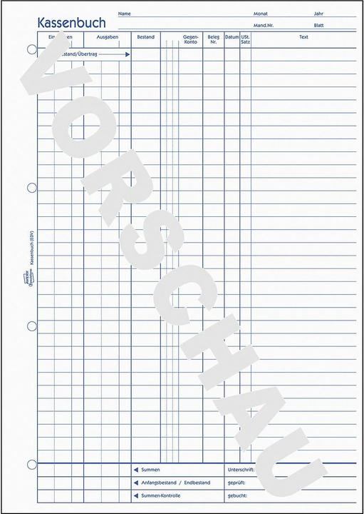 Produktbild Avery Kassenbuch (100x)