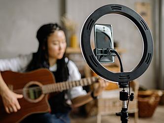 Image du produit Wp Éclairage annulaire Powerton 13" Éclairage annulaire à LED RVB, grand, couleur et intensité de (éclairage annulaire)