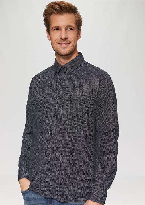 Produktbild S.Oliver Hemd Regular Fit: Strukturiertes Hemd mit Fischgratmuster (L)
