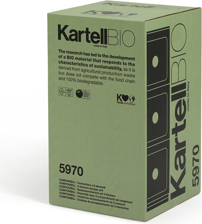 Image du produit Kartell Meubles de conteneurs biologiques Componibili (32 x 32 x 58,5 cm)