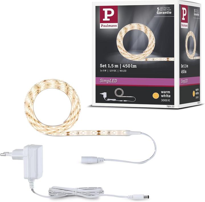 Immagine prodotto Paulmann Set di strisce SimpLED (Bianco caldo, 150 cm, Interno)