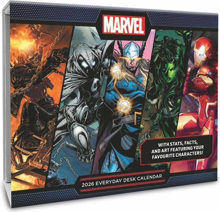 Actual product image Danilo Marvel Comics daily tear-off calendar 2026 (15 x 12 cm, No binding, English)