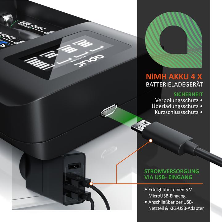 Produktbild Aplic 4-Schacht Akku-Lader (Ladegerät ohne Akku)