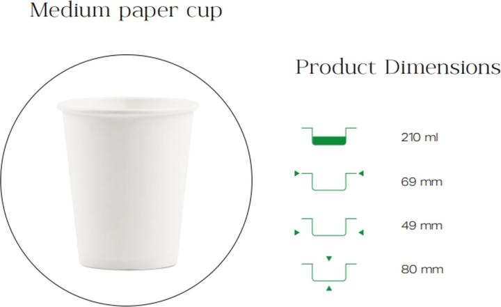 Produktbild TeCup Pappbecher, Trinkbecher, Heissgetränk, Kaffeebecher 7 oz (210 ml) (200 x)