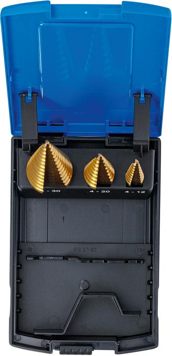 Actual product image BGS Step drill set (12 mm, 24 mm, 14 mm, 22 mm, 16 mm, 10 mm, 18 mm, 7 mm, 11 mm, 5 mm, 26 mm, 30 mm, 28 cm, 8 mm, 9 mm, 20 mm, 4 mm)