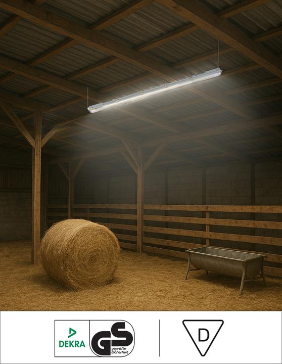 Actual product image Blulaxa LED-Feuchtraumwannenleuchte, 28W, 4000K, 4200lm, neutralweiss, IP65, D-Zertifiziert, 150 cm (4200 lm)