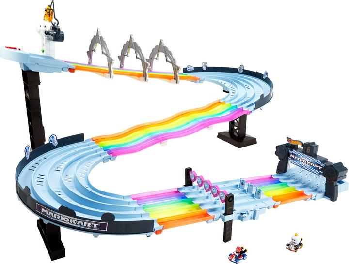 Actual product image Hot Wheels Mario Kart Rainbow Race Set playset