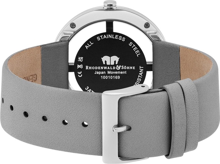 Immagine prodotto Orologio al quarzo da donna Lucrezia in vera pelle grigio - 5128 (Orologio da polso analogico, 42 mm)