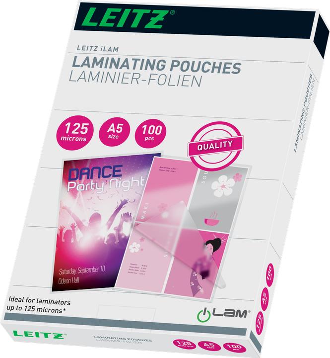 Leitz Laminating foil pouch A5 (A5, 100 Piece, 125 µm)