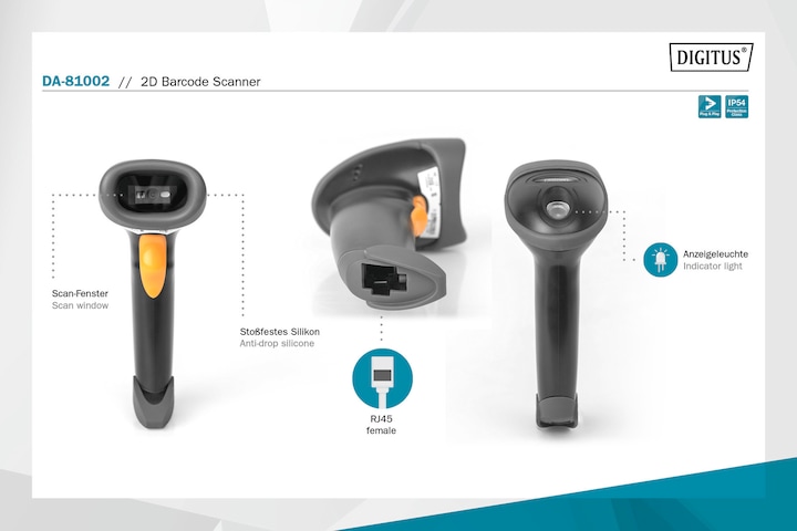 Actual product image Digitus DA-81002 (1D barcodes, 2D barcodes, QR Code)