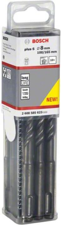 Produktbild Bosch Professional Zubehör Hammerbohrer SDS plus-5, 8 x 100 x 165 mm, 10er-Pack (8 mm)