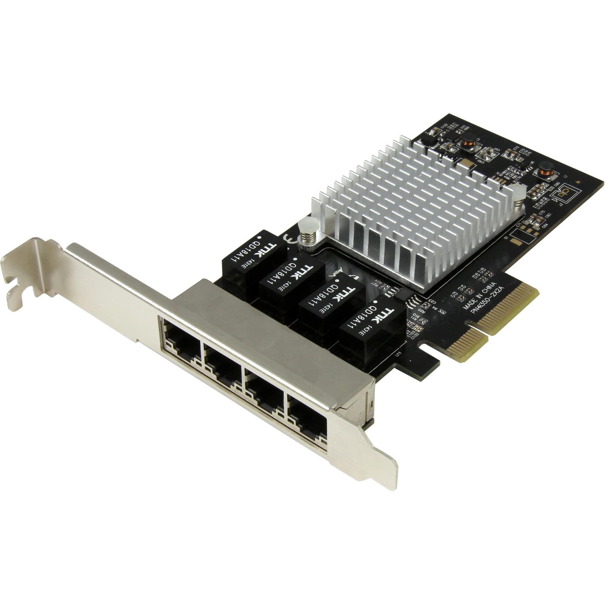 StarTech 4-Port Gigabit NIC - PCIe (Mini PCI Express), Netzwerkkarte, Schwarz