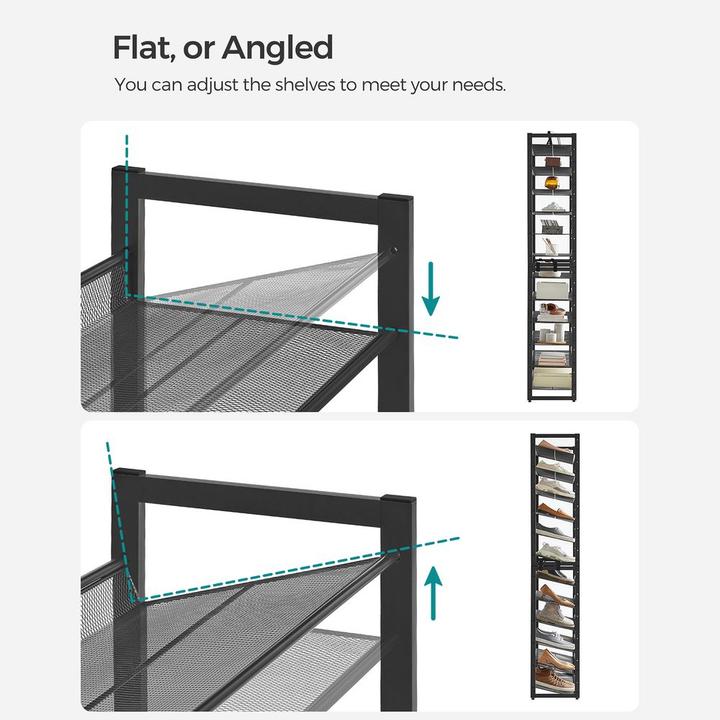Actual product image Songmics Schuhregal schwarz 92,5 x 30,7 x 223,0 cm, 1 St. (92.50 x 30.70 x 223 cm)