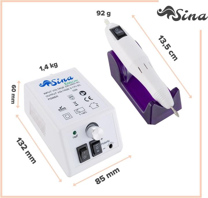 Immagine prodotto Sina Set di frese per unghie - DR-298 Bianco