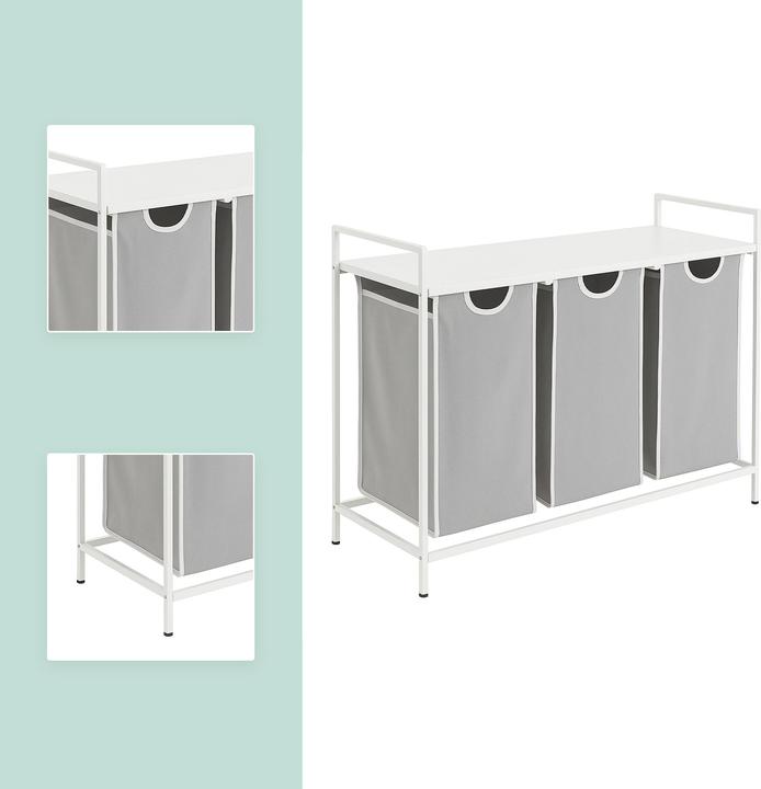 Produktbild Relaxdays Wäschesammler 3 Fächer mit Ablage