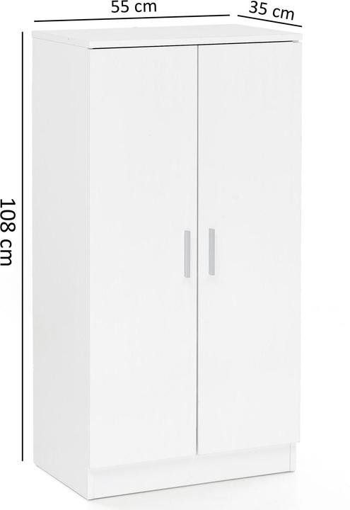 Produktbild FineBuy Schuhschrank Flurschrank Flurmöbel Holz Weiss Schuhkommode Schuhregal (55 x 35 x 108 cm)
