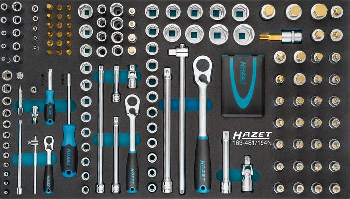Produktbild HAZET Steckschlüssel Satz 163-481/194N ∙ Aussen Sechskant-Tractionsprofil, Innen Sechskant Profil, S…